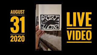 August 31 New Linocut Notecards and Website news - LIVE VIDEO