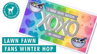 Lawn Fawn Fans Winter Hop - Cereal-sly Awesome + Giant XOXO