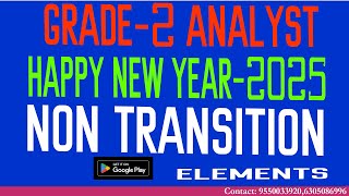 GRADE 2 ANALYST || APPCB  || HAPPY NEW YEAR - 2025 ||  CHEMISTRY OF  NON  TRANSITION ELEMENTS .