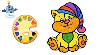 Cute Cat ☆ Coloring Video for Kids Learn Colors and Nursery Rhymes Songs