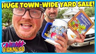 THRIFTING TOWN WIDE YARD SALE // Thrifting An Entire New Jersey Town For Movies & Retro Toys
