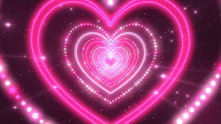 Love Heart Tunnel💖Pink Heart Background. Screensaver│Room Lighting Background