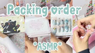 PACK TWO ORDERS WITH ME ASMR 🎀💅🏻|| small business || nails art || nails ASMR || asmr