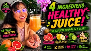 Fresh Juice Power! 🍏🍋 Grapefruit, Golden Apple, Lime & Ginger Drink for Energy and Wellness!