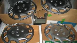Spray painting hub caps wheel covers can make them look better, the truth, cheap and easy