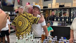 Mark Wahlberg Flecha Azul bottle signing - Tampa Florida - WZRA TV