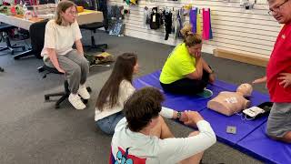 AED class with an instructor at Sink or Swim Scuba