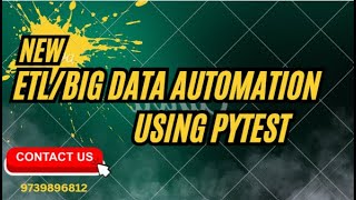 ETL AUTOMATION | BIG DATA AUTOMATION | PYTHON | PYSPARK | PYTEST
