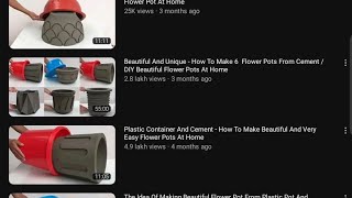 Plastic Container And Cement - How To Make Beautiful And VeryEasy Flower Pots At Home #diycrafts