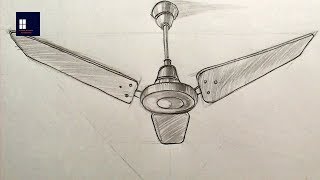 How to Draw a Ceiling Fan in 1 Point Perspective | NATA & JEE Drawing Tutorial