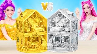 We Build a Secret Room: Gold Vs Silver Couple! Huntrix Vs Saja Boys | One Color Challenge by BOBAPIC
