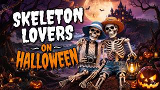 skeleton lovers on halloween