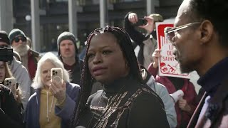 Anti-ICE church protest: Nekima Levy Armstrong speaks before hearing