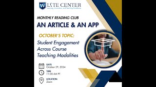 Reading Club: An Article & An App - Student Engagement Across Course Teaching Modalities