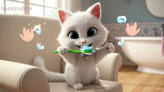 Brush Brush Brush | Fun Kids Song with Hazelnut the Cat | Educational Teeth Brushing Song
