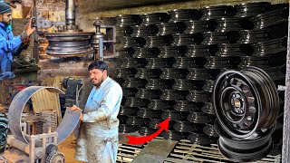 How we Made Vehicles Iron Wheel Rims From Metal sheets | wheel Rims production