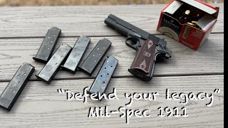Springfield Armory “Defend your legacy” Mil-Spec 1911 in 45 ACP at the range. It’s really Good!