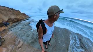 Wave crashes on Cliff in Carlsbad