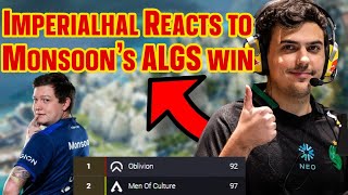 Imperialhal Reacts to Monsoon and the boy ALGS LCQ Finals WIN | Apex Legends