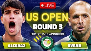 ALCARAZ vs EVANS | US Open 2023 | LIVE Tennis Play-By-Play Stream