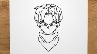 How to draw TRUNKS from Dragon Ball Super (DBS) step by step, EASY