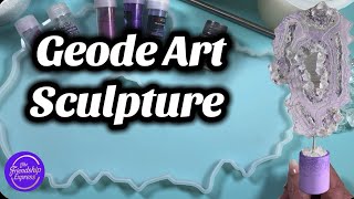 #237 Geode Decorative Art Piece using Magic Pour and Mica Powder 