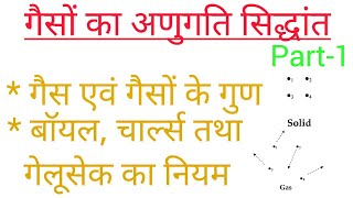 kinetic Molecular theory of gases || गैसों का अणुगति सिद्धांत || gas laws || part 1