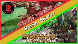 BATTLE REPORT! Nomadic Waaagh VS Troll Horde | Orc & Goblin Civil War - Warhammer The Old World