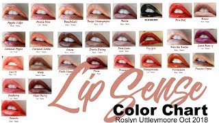 Roslyn Uttleymoore Top Selling LipSense Color Chart