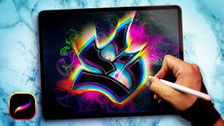 How to Draw Blackletter Graffiti in PROCREATE [Letter E]