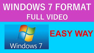 How to format windows 7  without cd