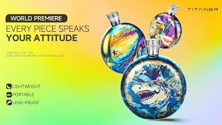 World Premiere · TITANER Colored Titanium Hip Flask