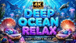 Soothing Music for Relaxing • 4K Deep Ocean Underwater Ambience