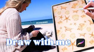 Create a beach pattern design in Procreate 💙✏️