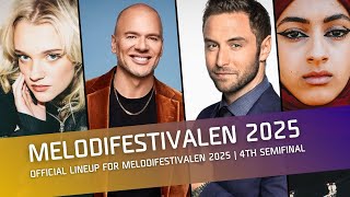 🇸🇪Melodifestivalen 2025: Official Artists Lineup for 4th Semifinal (by SVT)