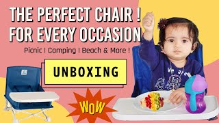 UNBOXING || Folding Portable Baby Booster Seat For Dinning Table,Camping & More ....
