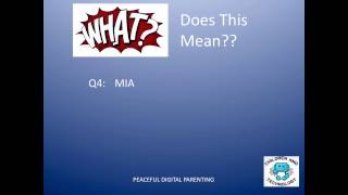 Secret Acronyms Your Children Use - Quick Quiz
