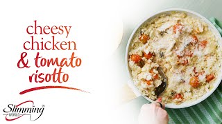 🧀 Cheesy chicken and tomato risotto - full recipe and details in the description below ↙️
