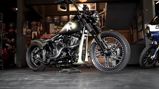 Harley Davidson Softail Slim start up and show. Garasi19 does amazing work with our exhaust systems.