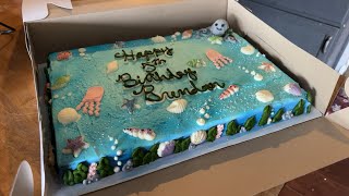 Under the Sea Marble Half Sheet Cake