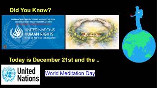 World Meditation Day Presentation & Experience #worldmeditationday