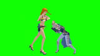 [MMD] Nami VS Jean 👉 👉 👉 Epic Fight || Green Screen || Motion DL