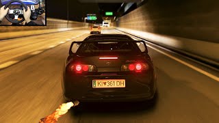 1000hp Toyota Supra TAKES FLIGHT - Assetto Corsa (Steering Wheel Gameplay)