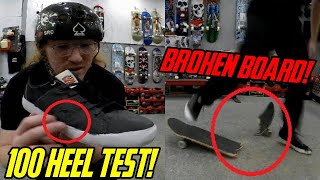 100 Heel Tricks Testing Out New Skate Shoes - Snapped New Element Deck!