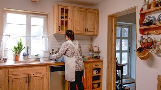 A rainy spring day. Creating coziness. Sewing and home cooking. A Ghibli-style home