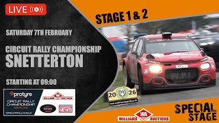 LIVE! Snetterton Stages - Stage 1 & 2 - Protyre Circuit Rally Championship 2025/26
