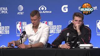 Luka Dončić and Kristaps Porzingis Post-Game Conference in...Spanish