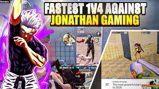 I DID THE FASTEST 1v4 EVER TO JONATHAN GAMING ! THE MOST ACCURATE BGMI PLAYER | BGMI-PUBG