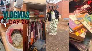 VLOGMAS DAY 20| PJ DAY + CLEANING THE CLOSET 