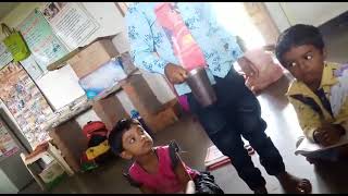 adhya baby learning more and less differents in anganvadi center..